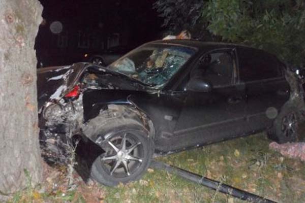 Пьяный водитель врезался в дерево в Резекненском крае