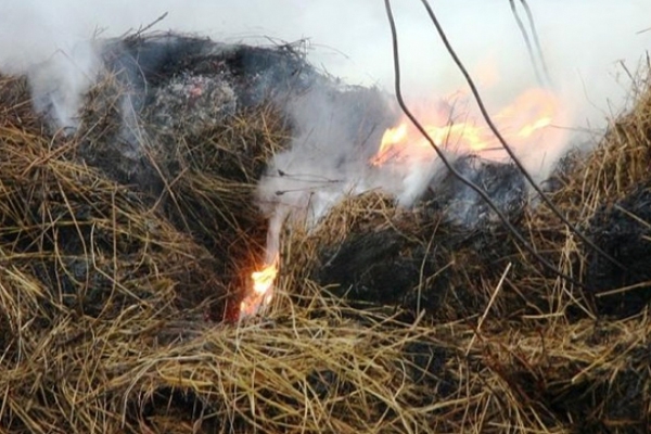 В Лудзенском крае горел сарай и пять тонн сена